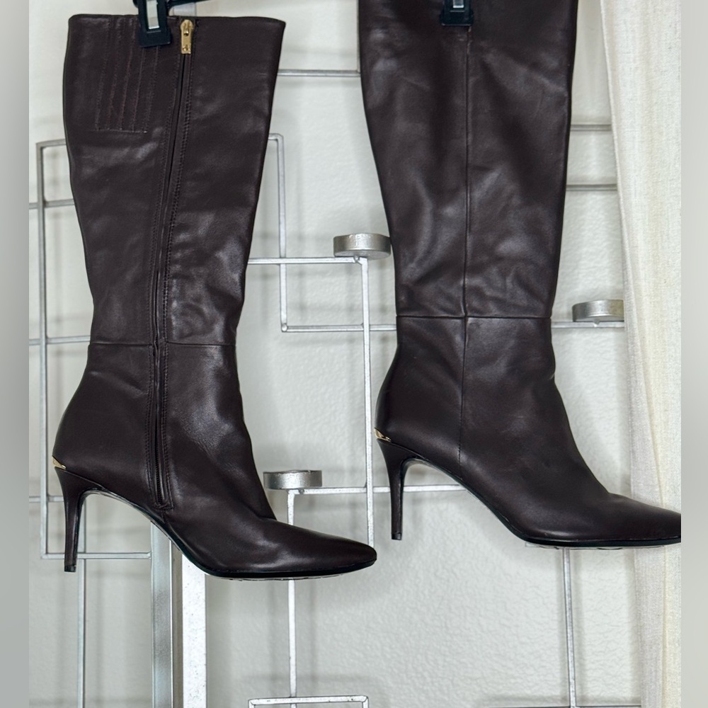 Nine West Brown Heeled Boots Stiletto Knee-High